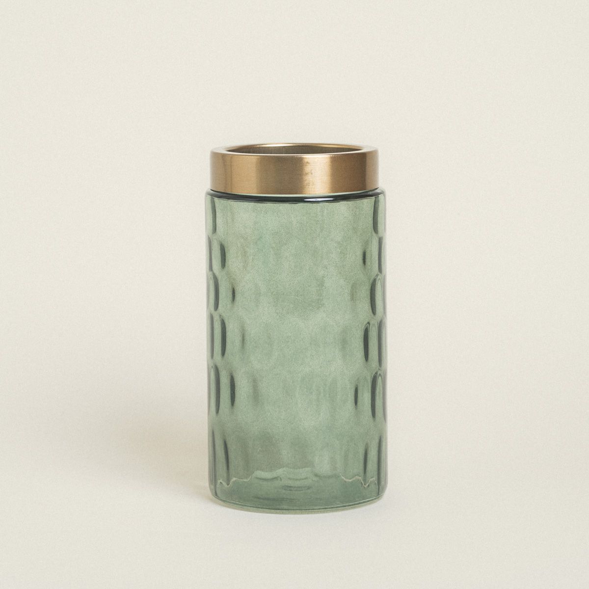 ΒΑΖΟ ΓΥΑΛΙΝΟ ΠΡΑΣΙΝΟ ΜΕ ΧΡΥΣΟ, 10X11X22CM Beauty Home - Image 2